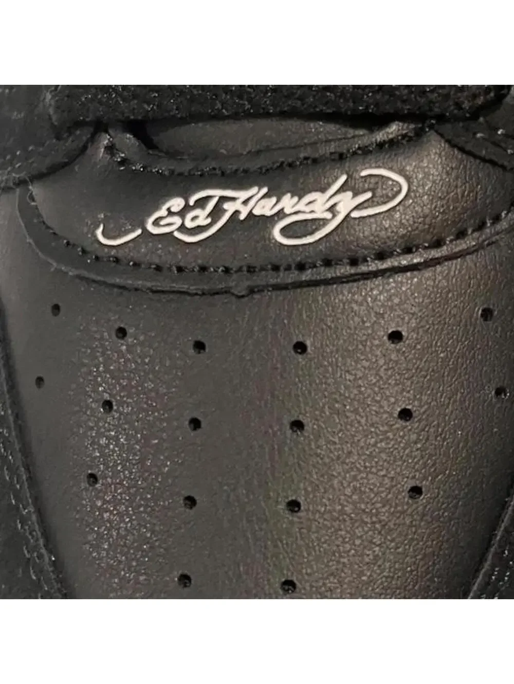 NEW Ed Hardy Tattoo Skull Sneakers Mens 7.5 Black Skater Biker Grunge Goth Y2K